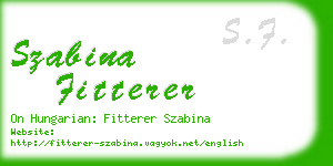 szabina fitterer business card
